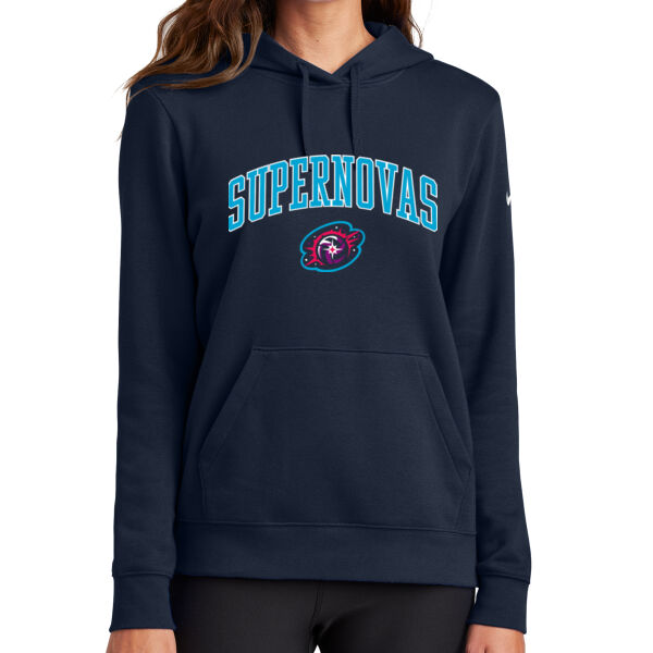 Nike Women's Club Fleece Sleeve Swoosh Pullover Hoodie Thumbnail