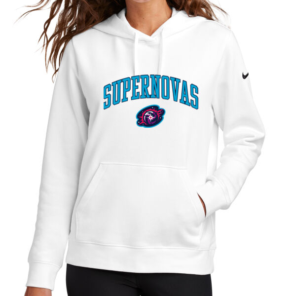 Nike Women's Club Fleece Sleeve Swoosh Pullover Hoodie Thumbnail